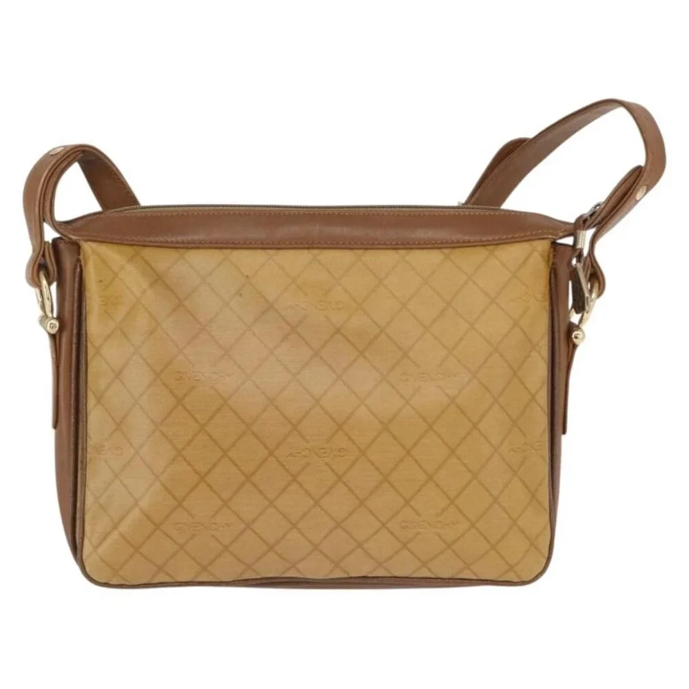 Authentic GIVENCHY Shoulder Bag PVC Canvas Beige Gold - Picture 9 of 16